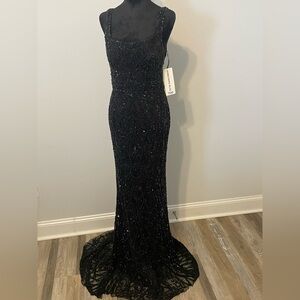 Sherri Hill Black Beaded Wedding Dress